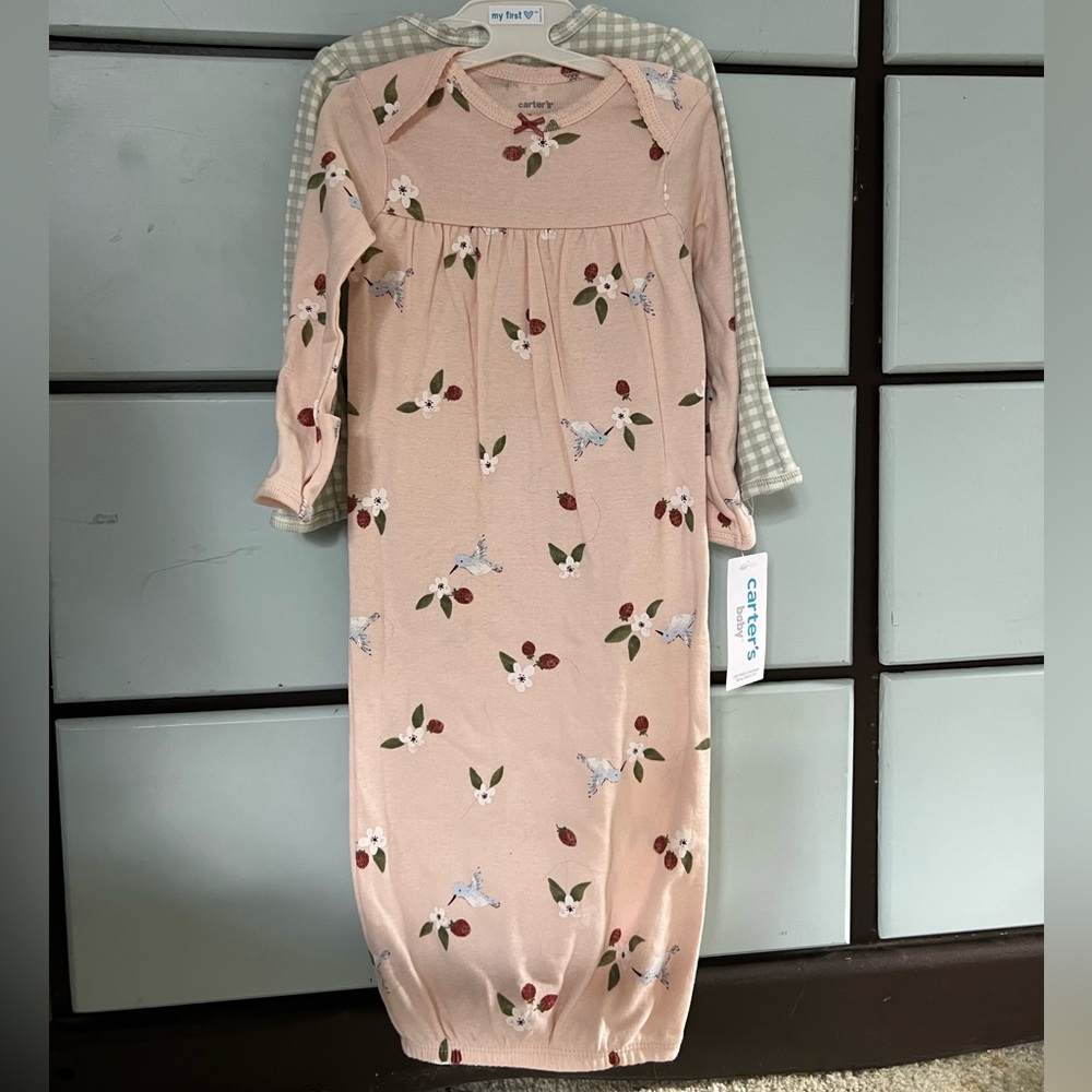 Carters baby girl sleeper gowns size 3M